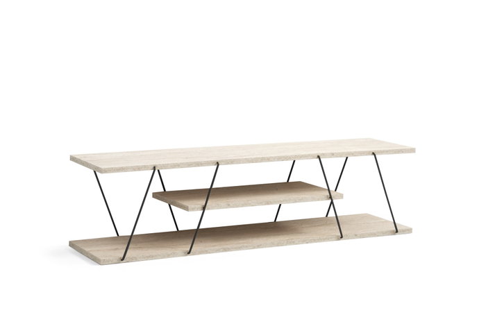 Hanah Home Soporte TV Mármol Negro 120cm Elegante Sofisticado Salón Funcional Almacenamiento